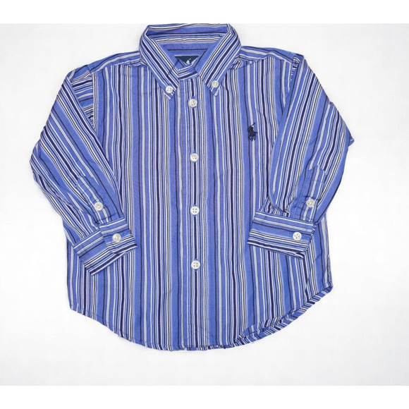 Ralph Lauren Baby Oxford Shirt | 12M | Classic Striped Button-Down - Picture 1 of 9